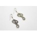Handmade Dangle Drop Snake Earrings 925 Sterling Silver Filigree Design E18